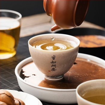 Ceșă ceramică cu glazură galbenă de cuptor, formă de inimă de pui, set Gongfu de lux, utilizare personală