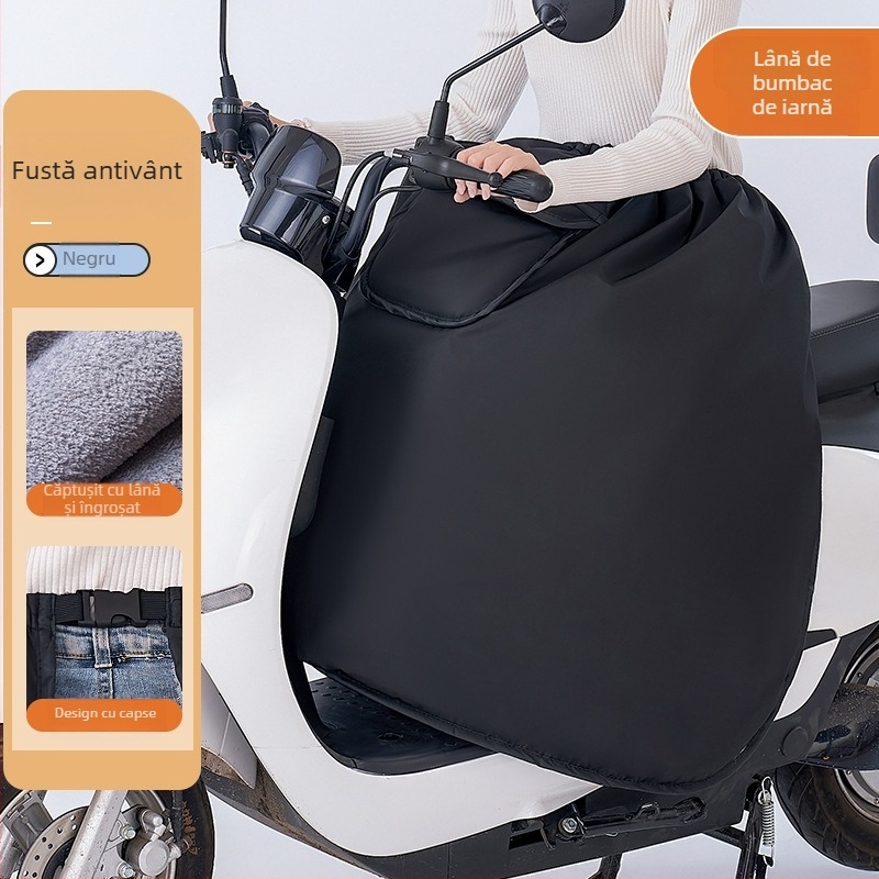Fustă cu căptușeală din fleece pentru biciclete electrice, protecție împotriva vântului