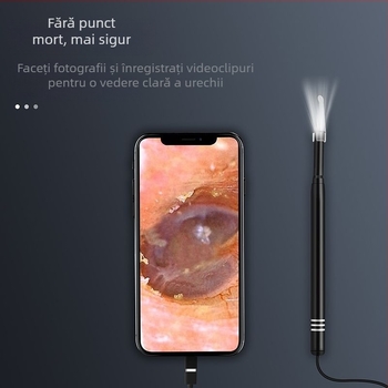 Endoscop auditiv vizual inteligent, 5,5 mm, trei în unu pentru uz casnic.