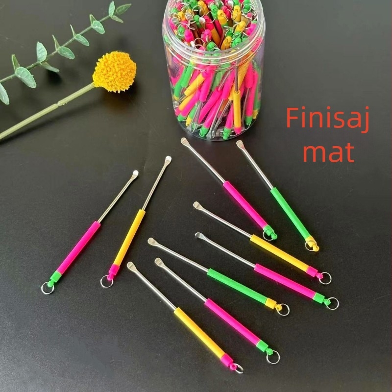 Linguriță de urechi cu finisaj mat, colorată, pentru curățarea urechilor
