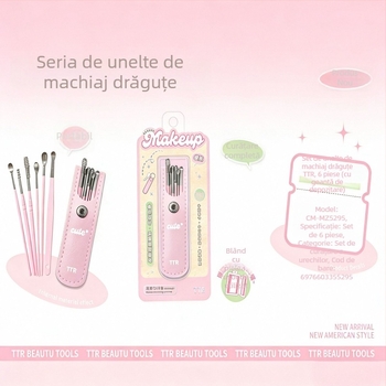 Set din oțel inoxidabil pentru curățarea urechilor, 6 piese, cu vârfuri spiralate și cap dublu.