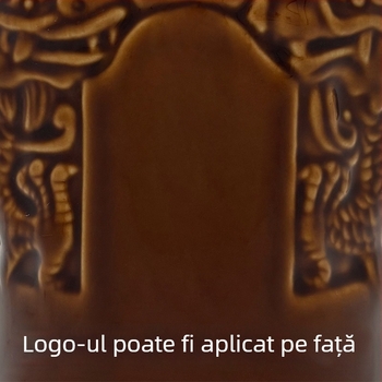 Linda sticlă ceramică pentru vin cu dragon, stil Maotai, Guotai, din ceramică albă, 0,5 kg