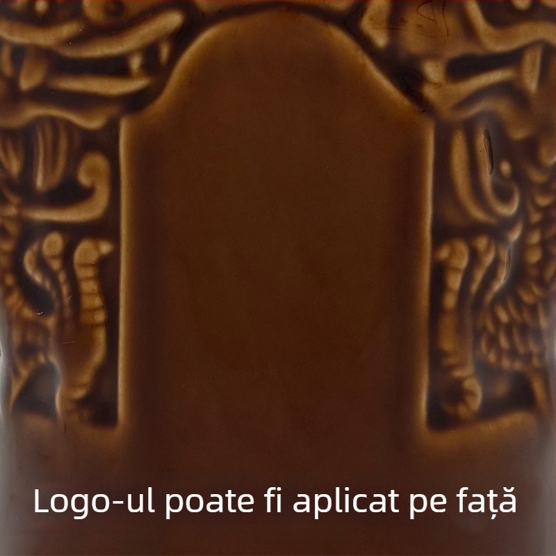 Linda sticlă ceramică pentru vin cu dragon, stil Maotai, Guotai, din ceramică albă, 0,5 kg