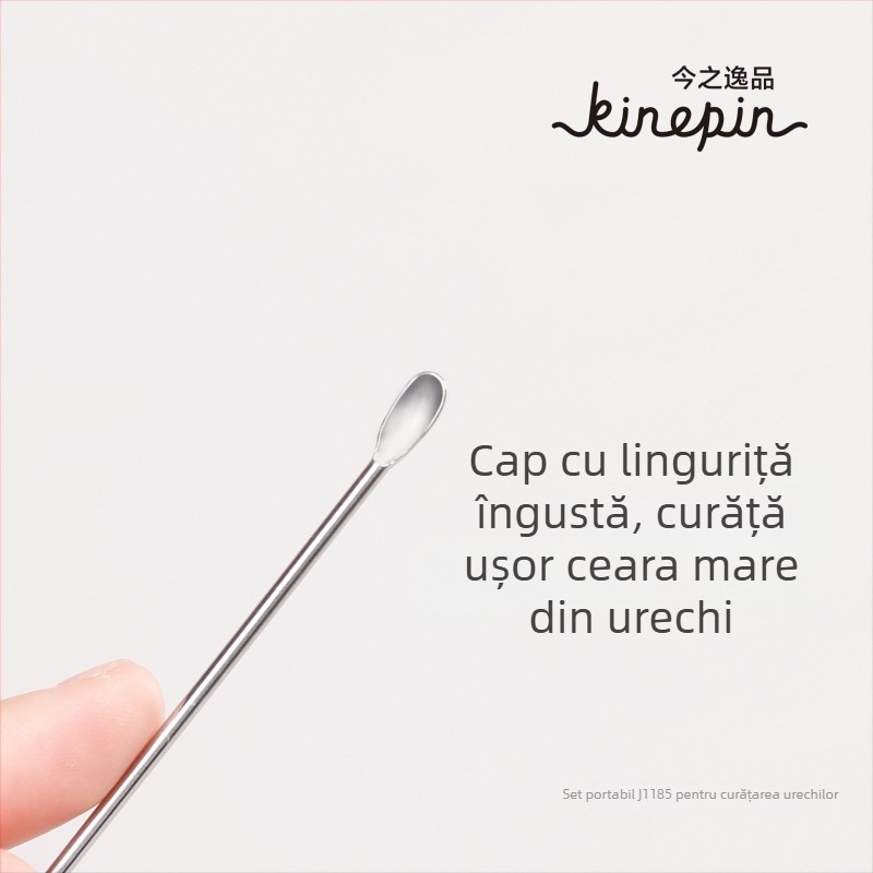 Set de lingurițe pentru urechi din oțel inoxidabil, cu mai multe tipuri, pentru curățarea zilnică a canalului urechii, acasă