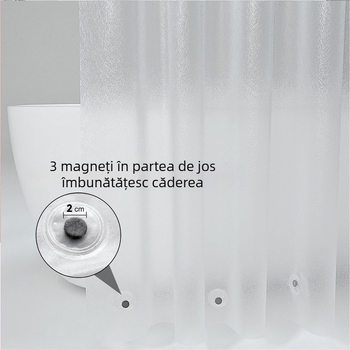 Perdea de duș din PEVA groasă, impermeabilă și rezistentă la mucegai, separator pentru baie, cu magneți