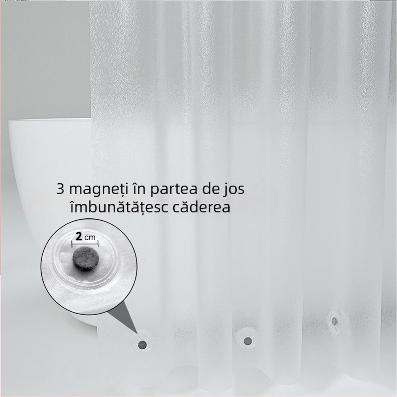 Perdea de duș din PEVA groasă, impermeabilă și rezistentă la mucegai, separator pentru baie, cu magneți