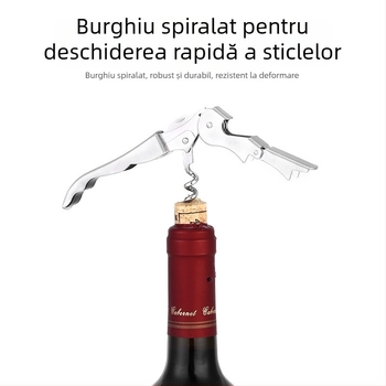Set de 10 piese shaker de cocktail din oțel inoxidabil cu suport din bambus pentru bar