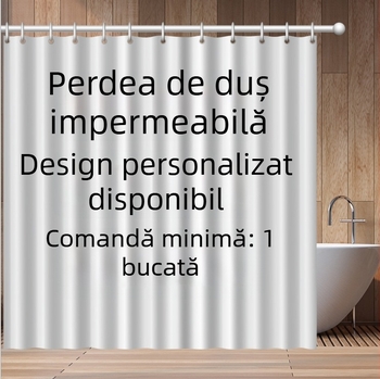 Cortină de duș impermeabilă personalizată cu imprimare digitală – stil modern minimalist