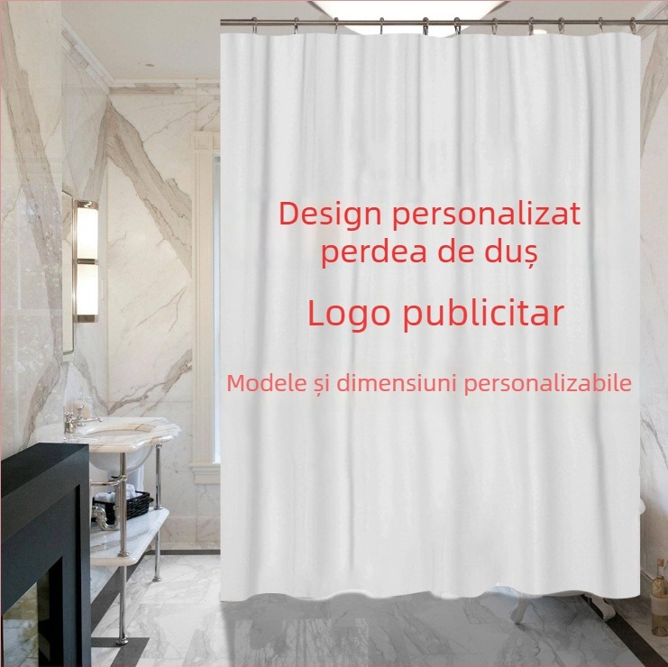 Cortină de duș impermeabilă personalizată cu imprimare digitală – stil modern minimalist
