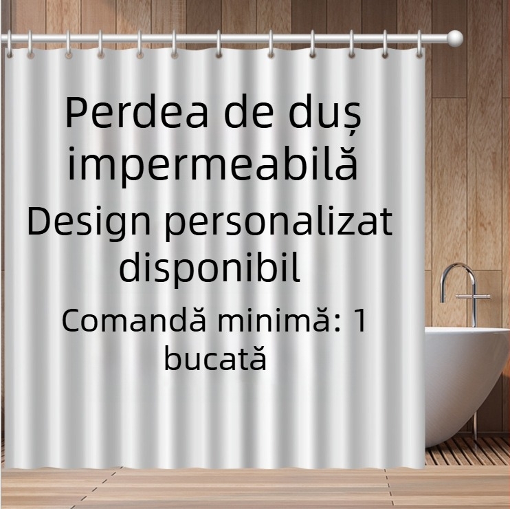 Cortină de duș impermeabilă personalizată cu imprimare digitală – stil modern minimalist