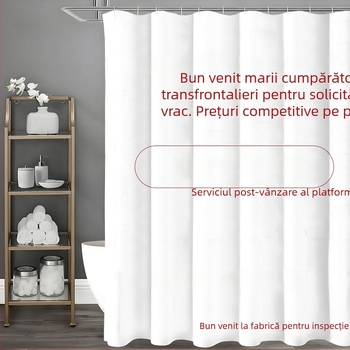 Perdea de duș din poliester, impermeabilă, montaj fără găuri, pentru baie