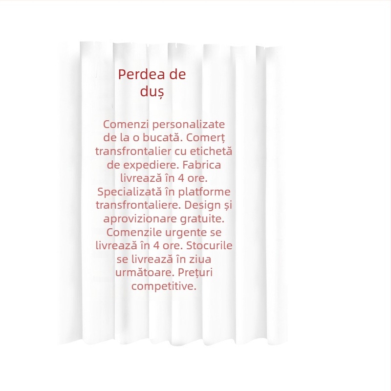 Perdea de duș din poliester, impermeabilă, montaj fără găuri, pentru baie