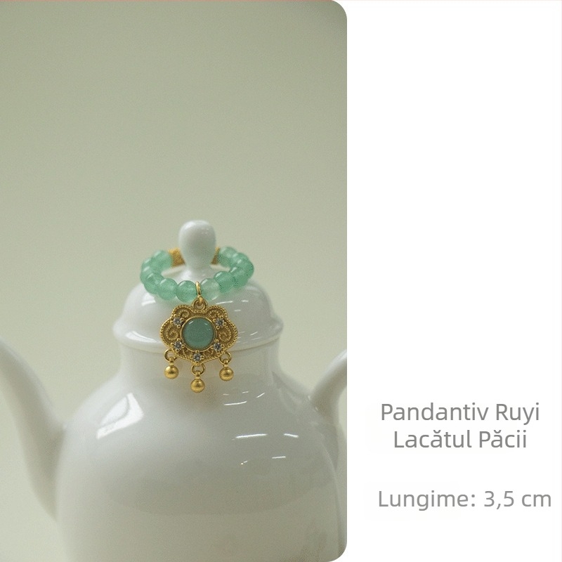 Accesoriu manual pentru ceașcă de ceai cu capac și șnur, decor pentru ceremonia ceaiului, pandantiv mic și delicat