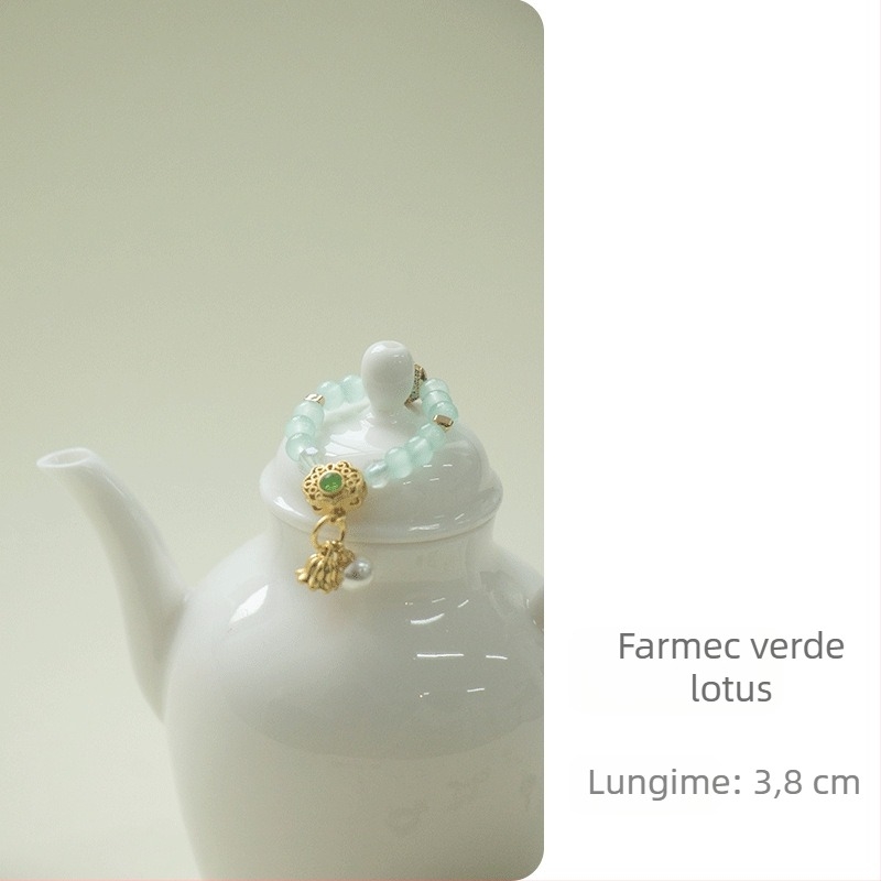 Accesoriu manual pentru ceașcă de ceai cu capac și șnur, decor pentru ceremonia ceaiului, pandantiv mic și delicat