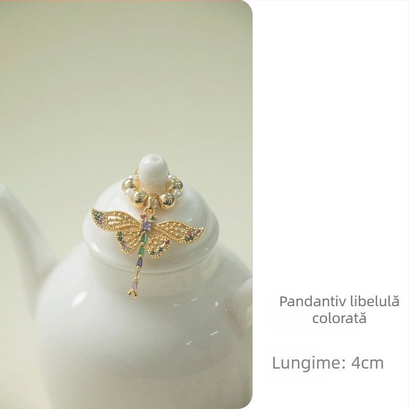 Accesoriu manual pentru ceașcă de ceai cu capac și șnur, decor pentru ceremonia ceaiului, pandantiv mic și delicat