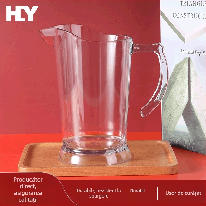 Carafă din plastic transparentă pentru bere, cu mâner și gură îngustă, 1,5 L (1500 ml)