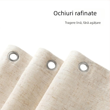 Cortină de duș din poliester, aspect de in, margine în formă de S, culoare solidă, impermeabilă, separator pentru baie, cu cârlige