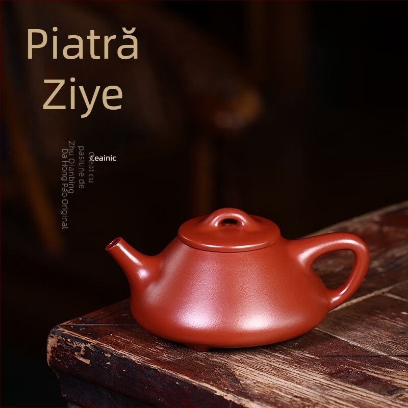 Ceainic Yixing din lut mov, lucrat manual, Da Hong Pao, 130 ml