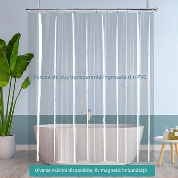 Draperie de duș din PVC transparent, impermeabilă, îngroșată, pentru baie, separator pentru aer condiționat, perdea de spălat auto