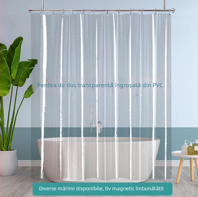Draperie de duș din PVC transparent, impermeabilă, îngroșată, pentru baie, separator pentru aer condiționat, perdea de spălat auto