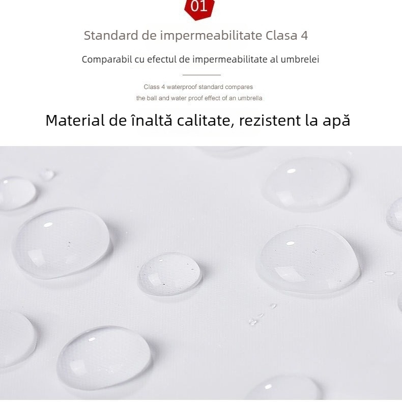 Cortină transparentă EVA pentru duș și separator de cameră, mai groasă, impermeabilă și rezistentă la mucegai, cu căptușeală
