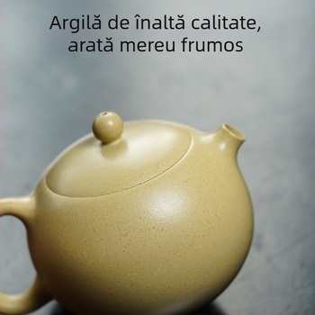 Ceainic autentic din lut purpuriu Yixing, lucrat manual, verde mineral original, vas Xishi, set de ceai Kung Fu pentru uz casnic