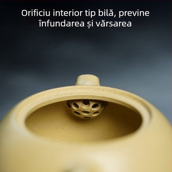 Ceainic autentic din lut purpuriu Yixing, lucrat manual, verde mineral original, vas Xishi, set de ceai Kung Fu pentru uz casnic