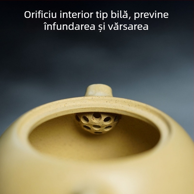 Ceainic autentic din lut purpuriu Yixing, lucrat manual, verde mineral original, vas Xishi, set de ceai Kung Fu pentru uz casnic