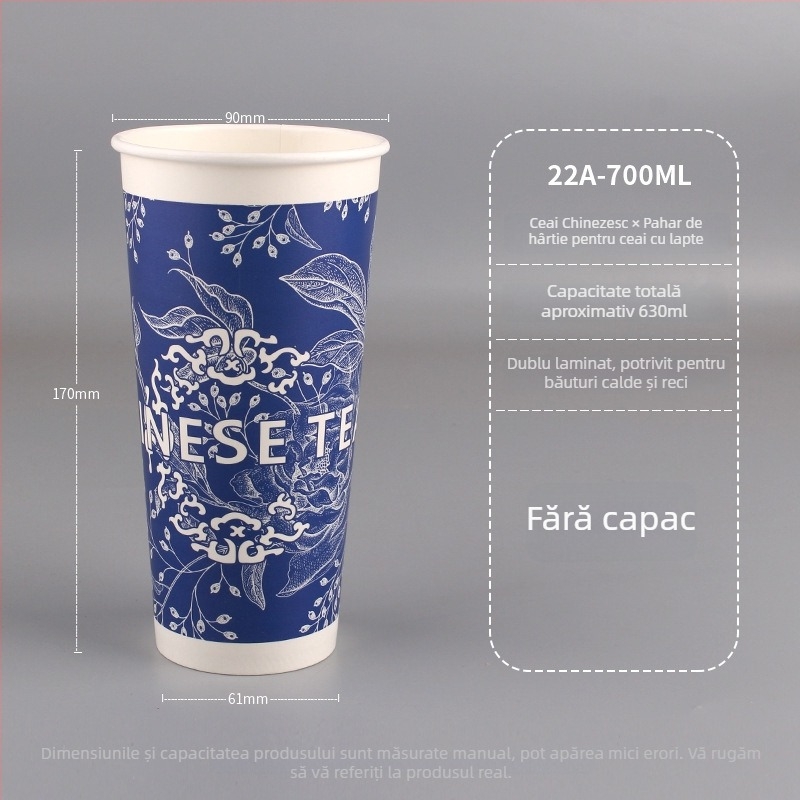 Pahar alimentar de unică folosință pentru ceai cu lapte, din hârtie roșie, cu capac, pentru băuturi calde, mai gros, personalizabil pentru uz comercial