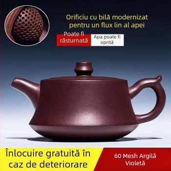 Ceainic autentic Yixing din lut purpuriu, colecție de familie, lut purpuriu vechi, capac-bază, ceainic Gongfu, cadou