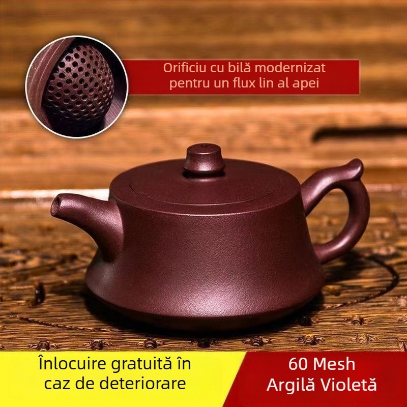 Ceainic autentic Yixing din lut purpuriu, colecție de familie, lut purpuriu vechi, capac-bază, ceainic Gongfu, cadou
