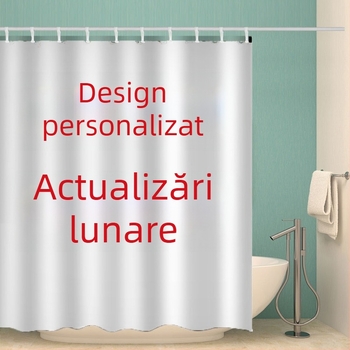 Cortină de duș cu imagini, perdea de baie impermeabilă cu imprimare digitală și separator rezistent la umezeală, cârlige incluse