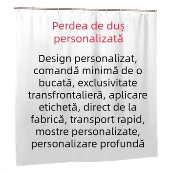 Cortină de duș cu imagini, perdea de baie impermeabilă cu imprimare digitală și separator rezistent la umezeală, cârlige incluse
