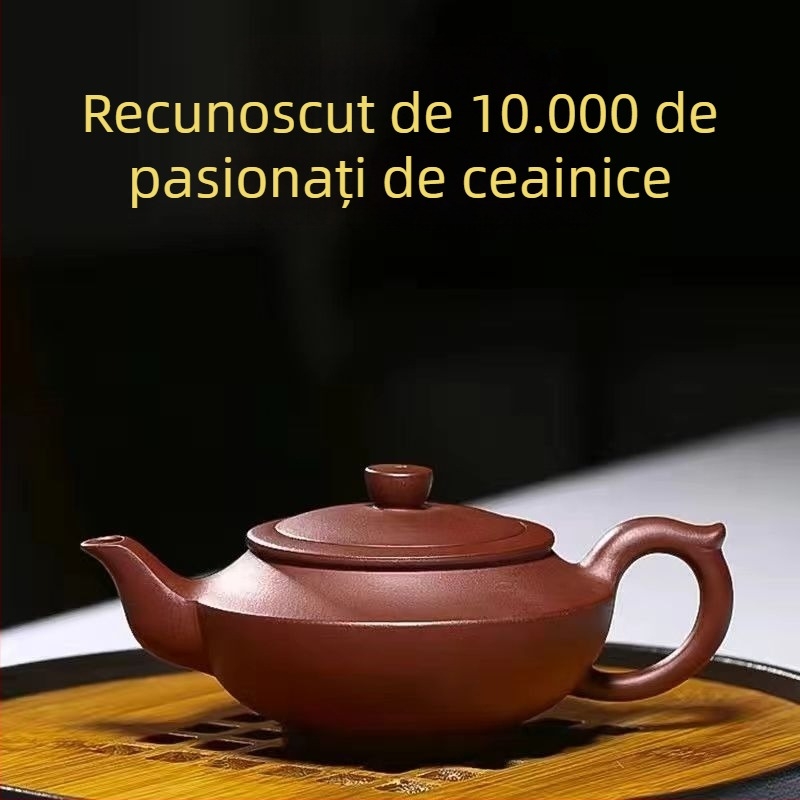 Ceainic Yixing din lut purpuriu, pictat manual, nuanță clasică de nisip purpuriu, pentru uz casnic, ceainic Kung Fu, cutie cadou