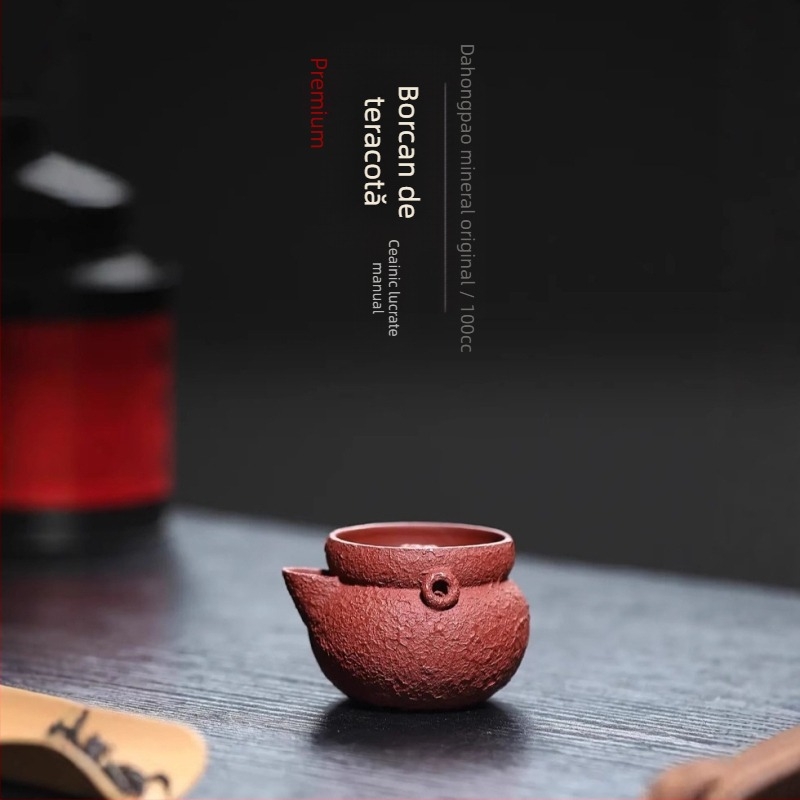 Ceainic Yixing din lut purpuriu, recipient mini-scrin comoară, realizat manual, 70 ml