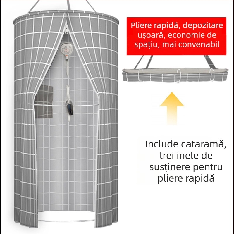 Cortină de duș rotundă, izolată pentru baie, impermeabilă, împotriva mucegaiului, pentru adulți și copii, stil Nordic