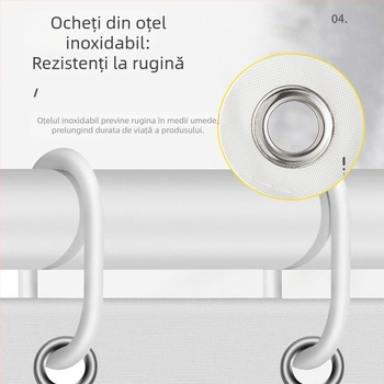 Cortină de duș din poliester, cu imprimeu floral, impermeabilă și rezistentă la mucegai, îngroșată, fără montaj