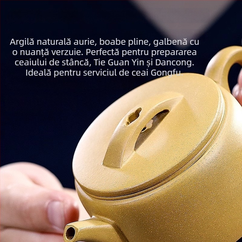 Ceainic Yixing Zisha din lut purpuriu, autentic, premium pentru uz casnic