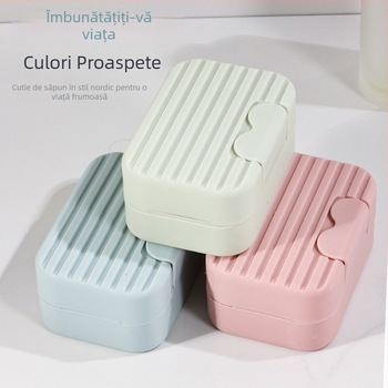Cutie portabilă pentru săpun de călătorie cu capac, simplă, de înaltă calitate, etanșă, pentru uz casnic, spălare și baie, potrivită pentru cămine studențești