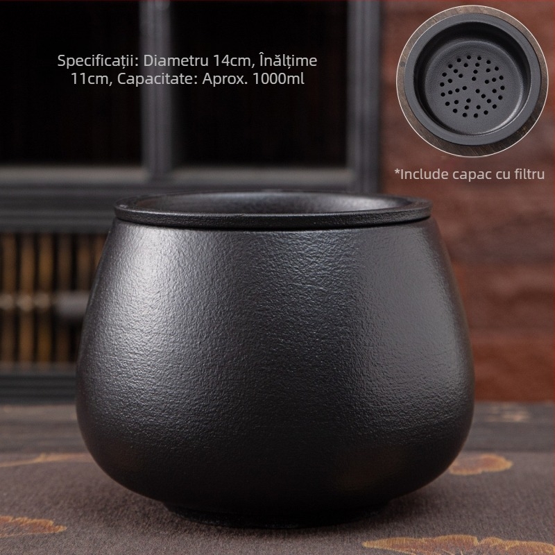 Vas ceramic pentru spălarea ceaiului, uz casnic, cu recipiente de apă mici și mari, găleată pentru apă uzată, accesorii pentru ceremonia Gongfu a ceaiului