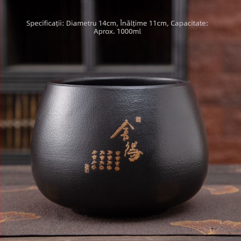 Vas ceramic pentru spălarea ceaiului, uz casnic, cu recipiente de apă mici și mari, găleată pentru apă uzată, accesorii pentru ceremonia Gongfu a ceaiului