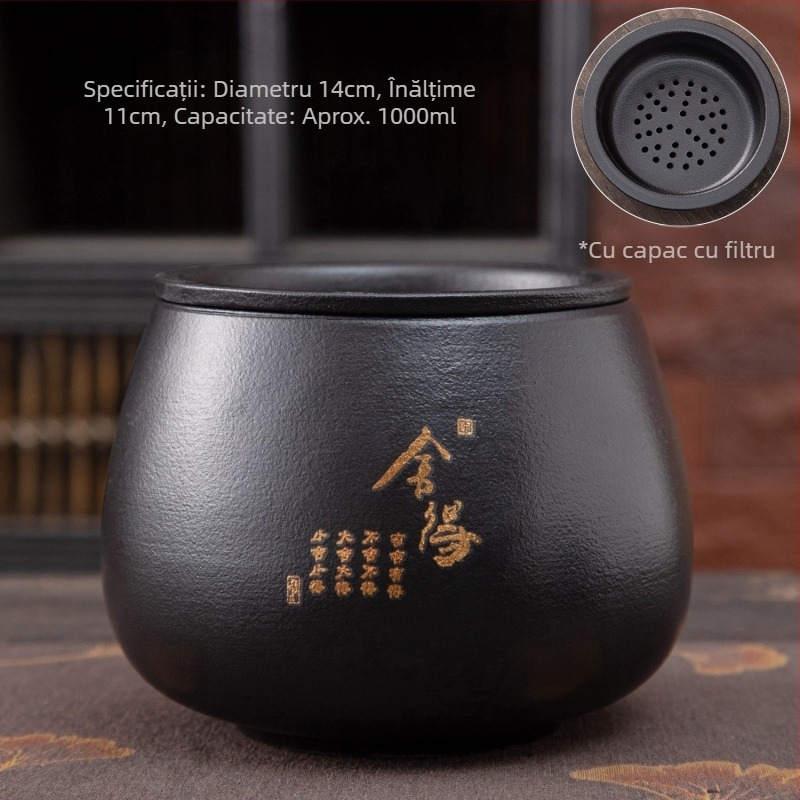 Vas ceramic pentru spălarea ceaiului, uz casnic, cu recipiente de apă mici și mari, găleată pentru apă uzată, accesorii pentru ceremonia Gongfu a ceaiului