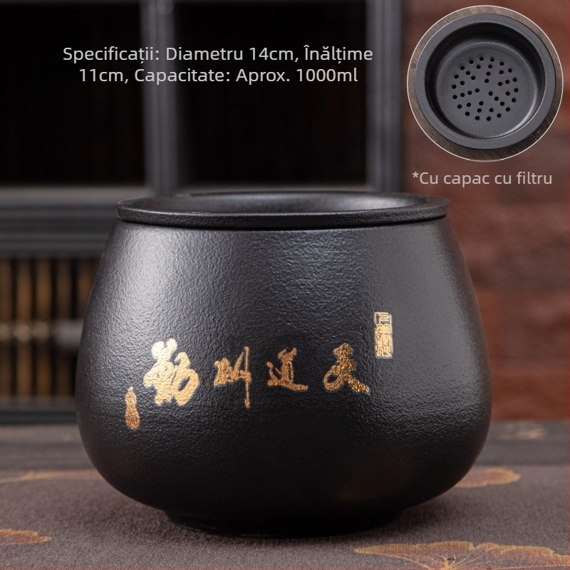 Vas ceramic pentru spălarea ceaiului, uz casnic, cu recipiente de apă mici și mari, găleată pentru apă uzată, accesorii pentru ceremonia Gongfu a ceaiului