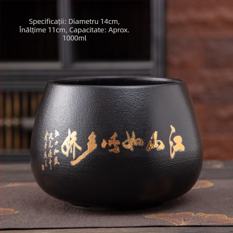Vas ceramic pentru spălarea ceaiului, uz casnic, cu recipiente de apă mici și mari, găleată pentru apă uzată, accesorii pentru ceremonia Gongfu a ceaiului