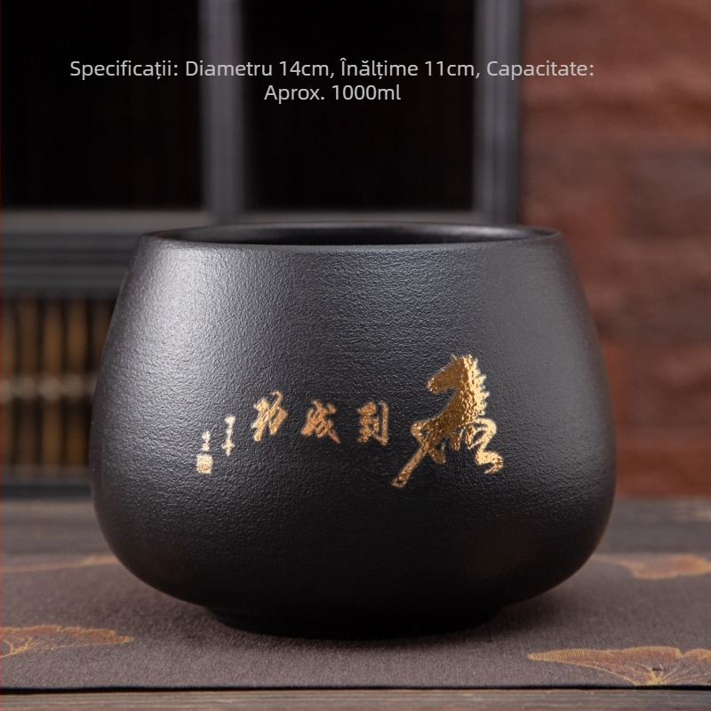 Vas ceramic pentru spălarea ceaiului, uz casnic, cu recipiente de apă mici și mari, găleată pentru apă uzată, accesorii pentru ceremonia Gongfu a ceaiului