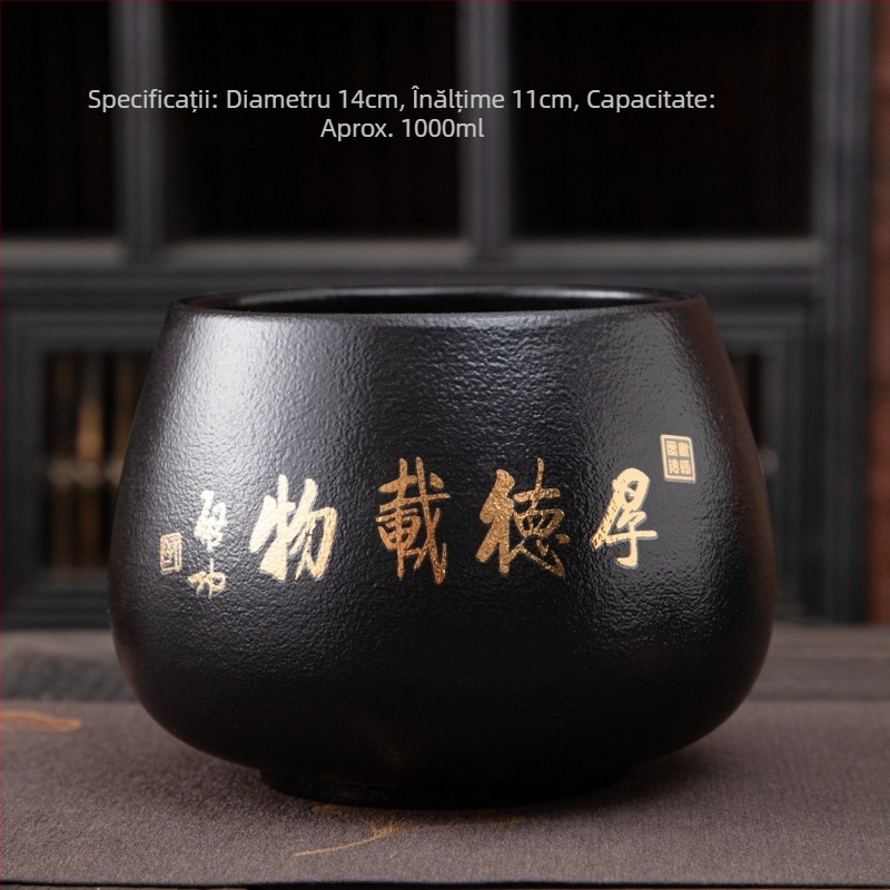 Vas ceramic pentru spălarea ceaiului, uz casnic, cu recipiente de apă mici și mari, găleată pentru apă uzată, accesorii pentru ceremonia Gongfu a ceaiului