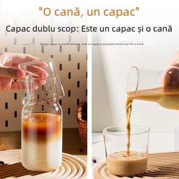 Pahar din sticlă în stil japonez, pentru suc, lapte, apă și vin – porție individuală, rezistent la temperaturi