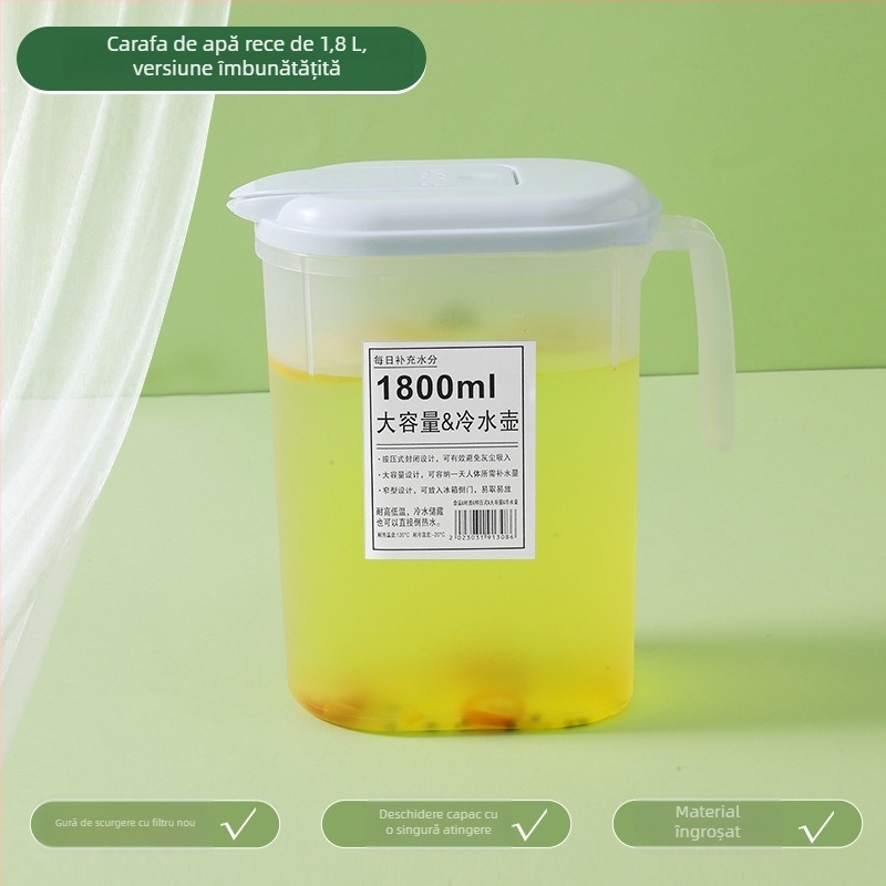 Carafă pentru apă rece, capacitate mare, rezistentă la temperaturi înalte, din material alimentar, pentru sucuri și ceai, infuzie la rece.