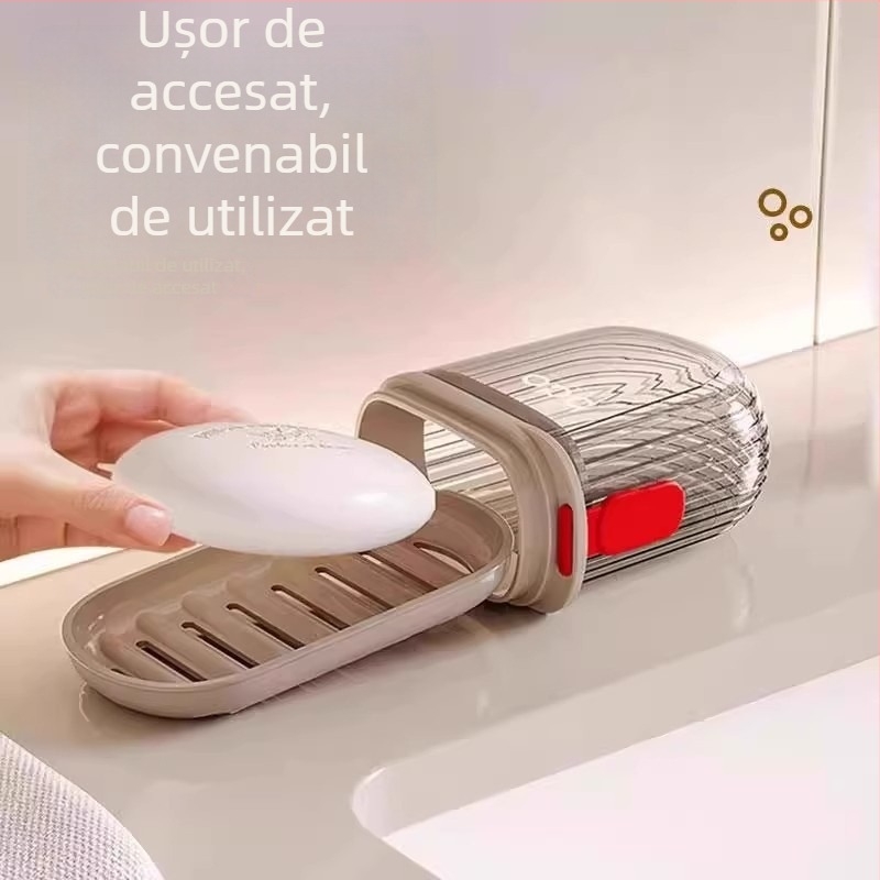 Cutie de săpun de călătorie, impermeabilă cu drenaj, sigilată cu capac, depozitare portabilă pentru săpun