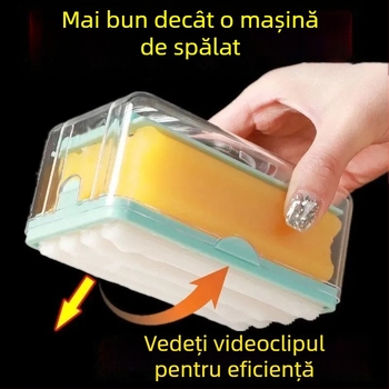 Cutie de săpun fără frecare, cu sistem de spumare cu role, recipient multifuncțional de drenaj